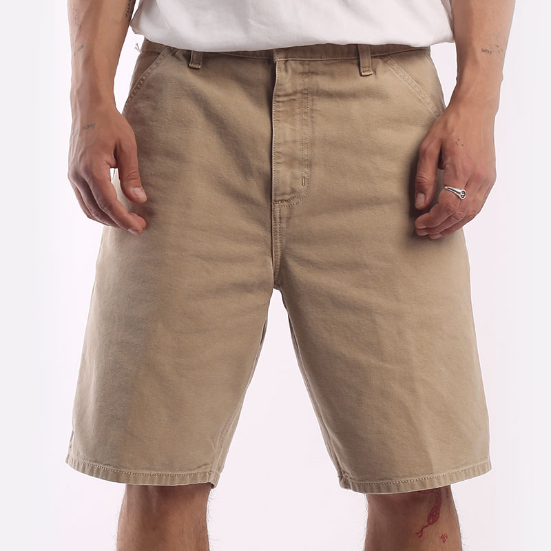 мужские бежевые шорты  Carhartt WIP Single Knee Short I027942-brown faded - цена, описание, фото 3